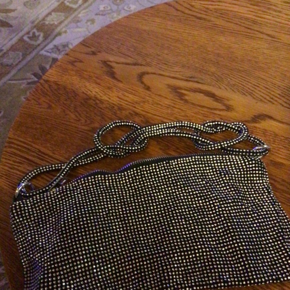 - Rhinestone Studded Knot Detail Small Sling Bag in Black NWT - Picture 7 of 7